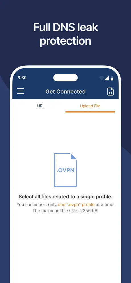 Ảnh minh họa Upload File của OpenVPN trên App Store